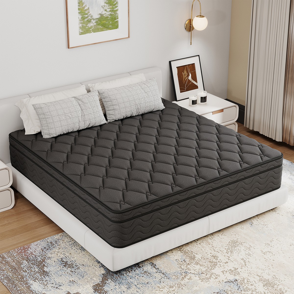12 Inch Gel Memory Foam Hybrid Spring Mattress Twin Full Queen King Bed In A Box