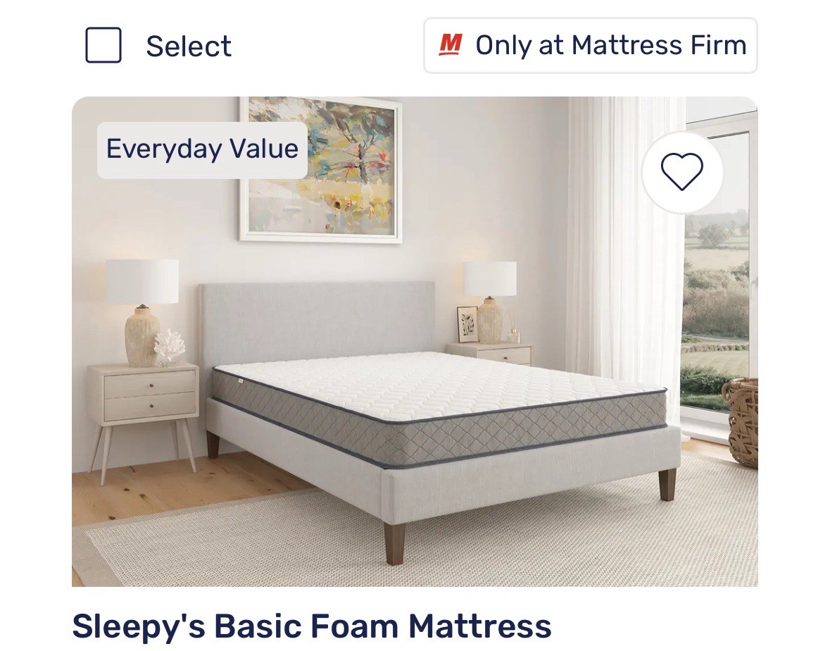 Full Size Sleepy’s basic Foam Mattress