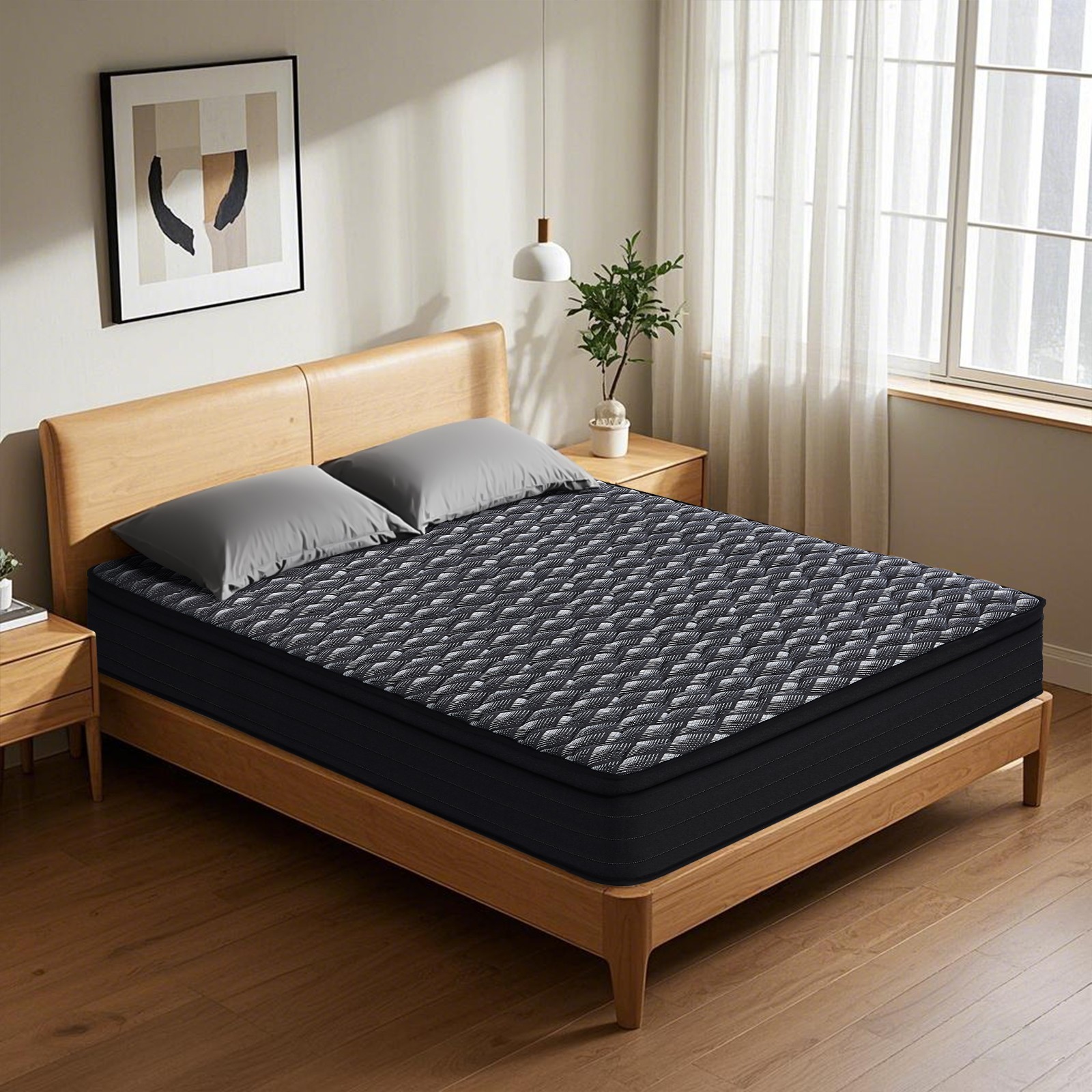 10″ Full Size Mattress in a Box Hybrid Spring Memory Foam for Motion Isolation