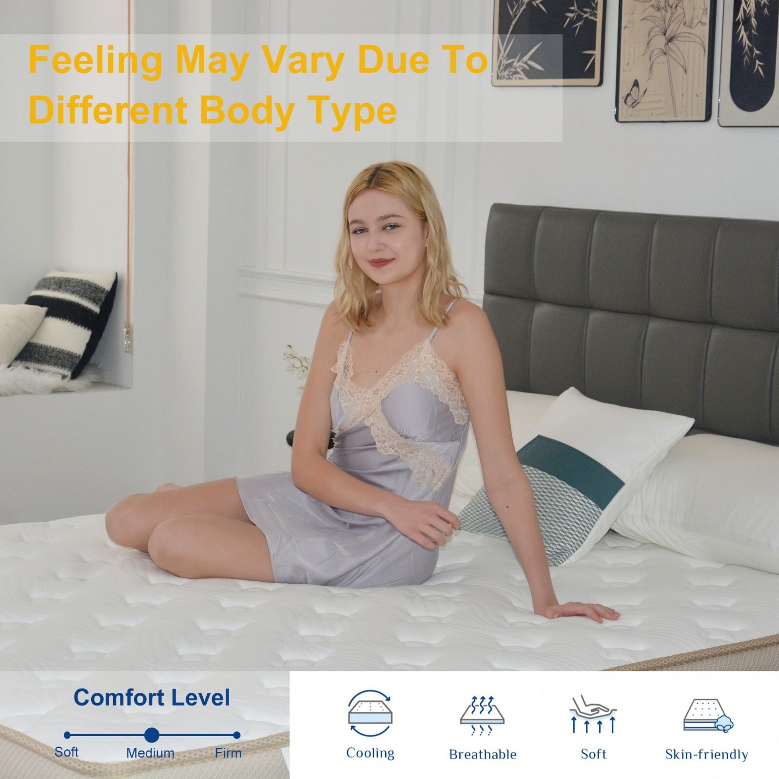 MRH 12 Inch, Pocketed Coil, Box Mattress, Hybrid Mattress, Innerspring Mattress,