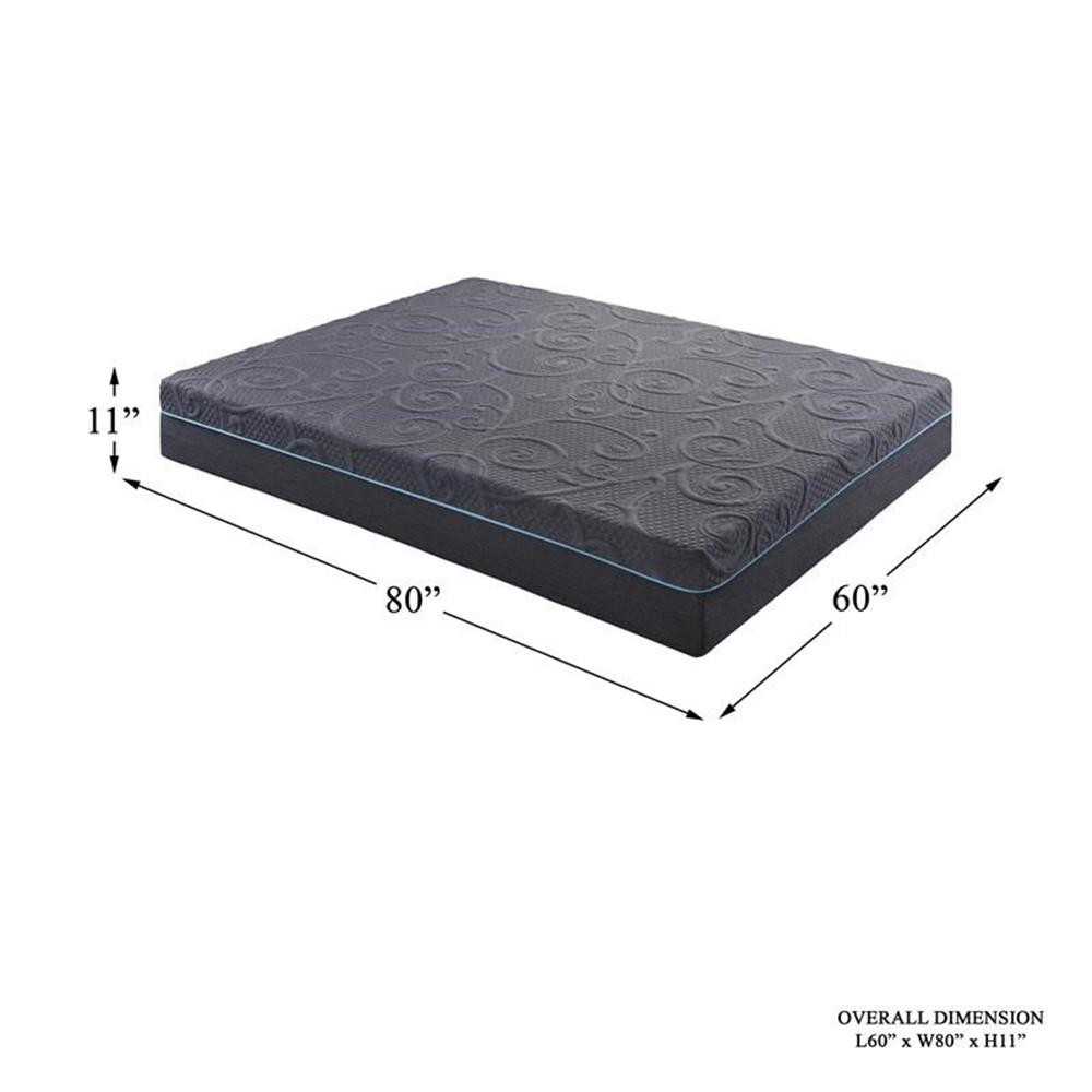 Pemberly Row 11″ Fabric Queen Gel Memory Hybrid Mattress in Gray