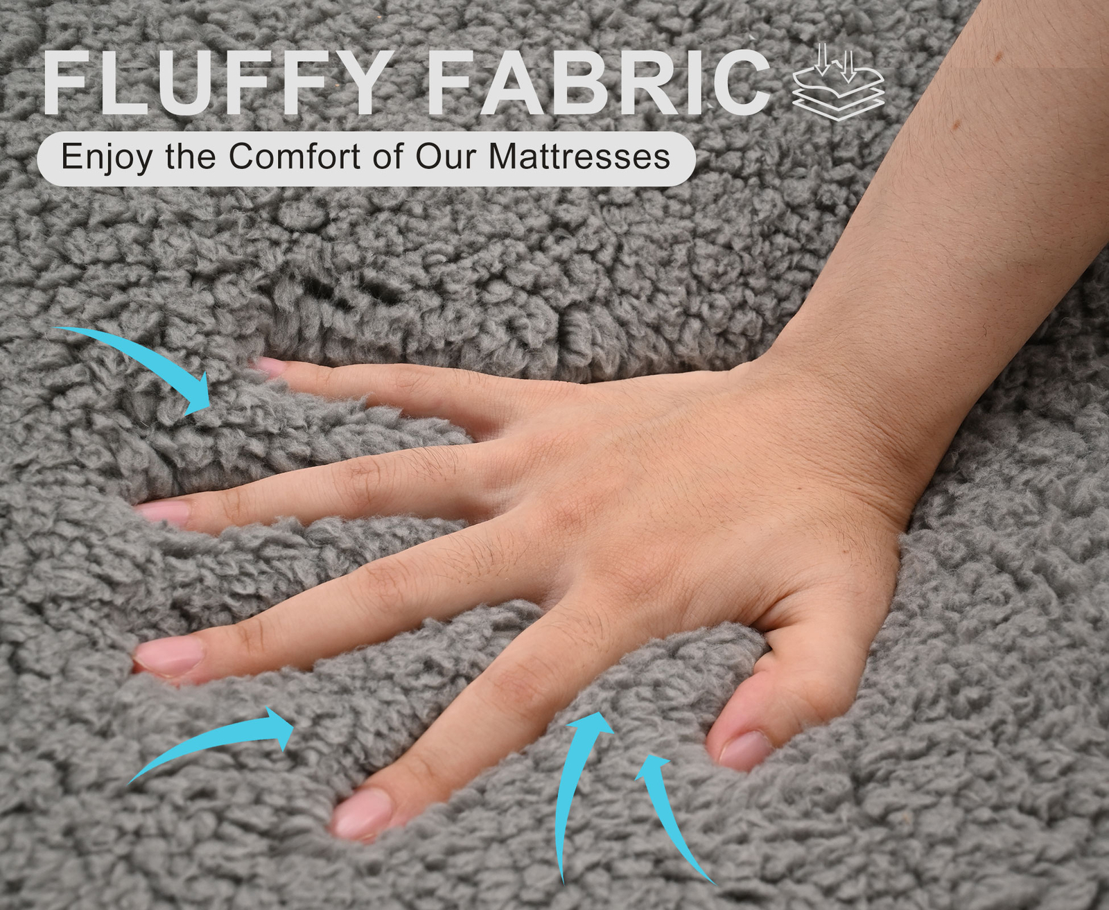 MOPHOTO Japanese Mattress Futon Mattress Foldable Sherpa Fleece Mattress Topper