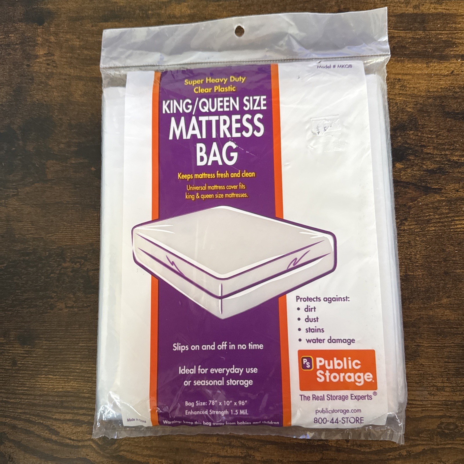 Super Heavy Duty Clear Plastic King/ Queen Size Mattress Bag – #MKQB New Sealed