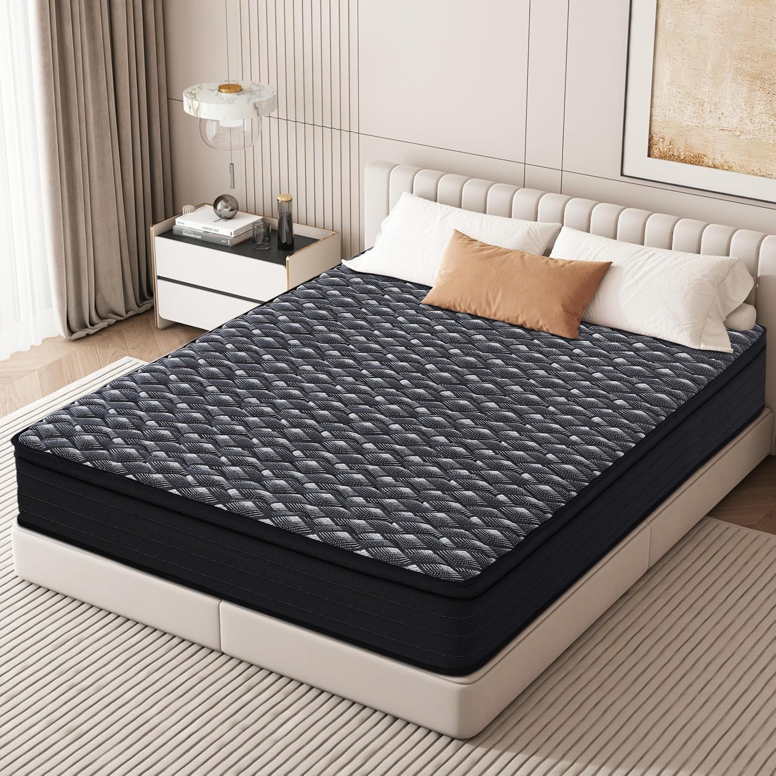 10″ Full Size Mattress in a Box Hybrid Spring Memory Foam for Motion Isolation