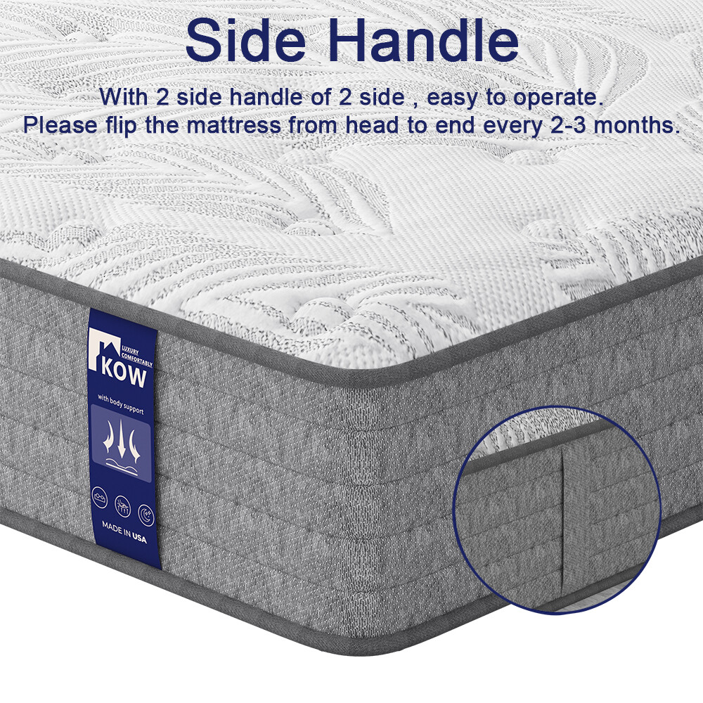 KOW 12 Inch King Hybrid Mattress Gel Memory Foam & Pocket Spring Medium Plush