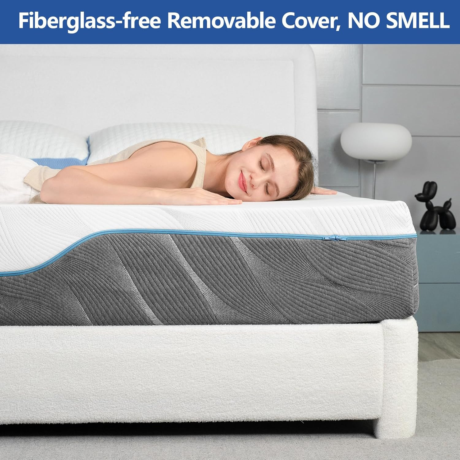 Flippable 8″ Twin Memory Foam Mattress – Medium Firm & Removable Cover