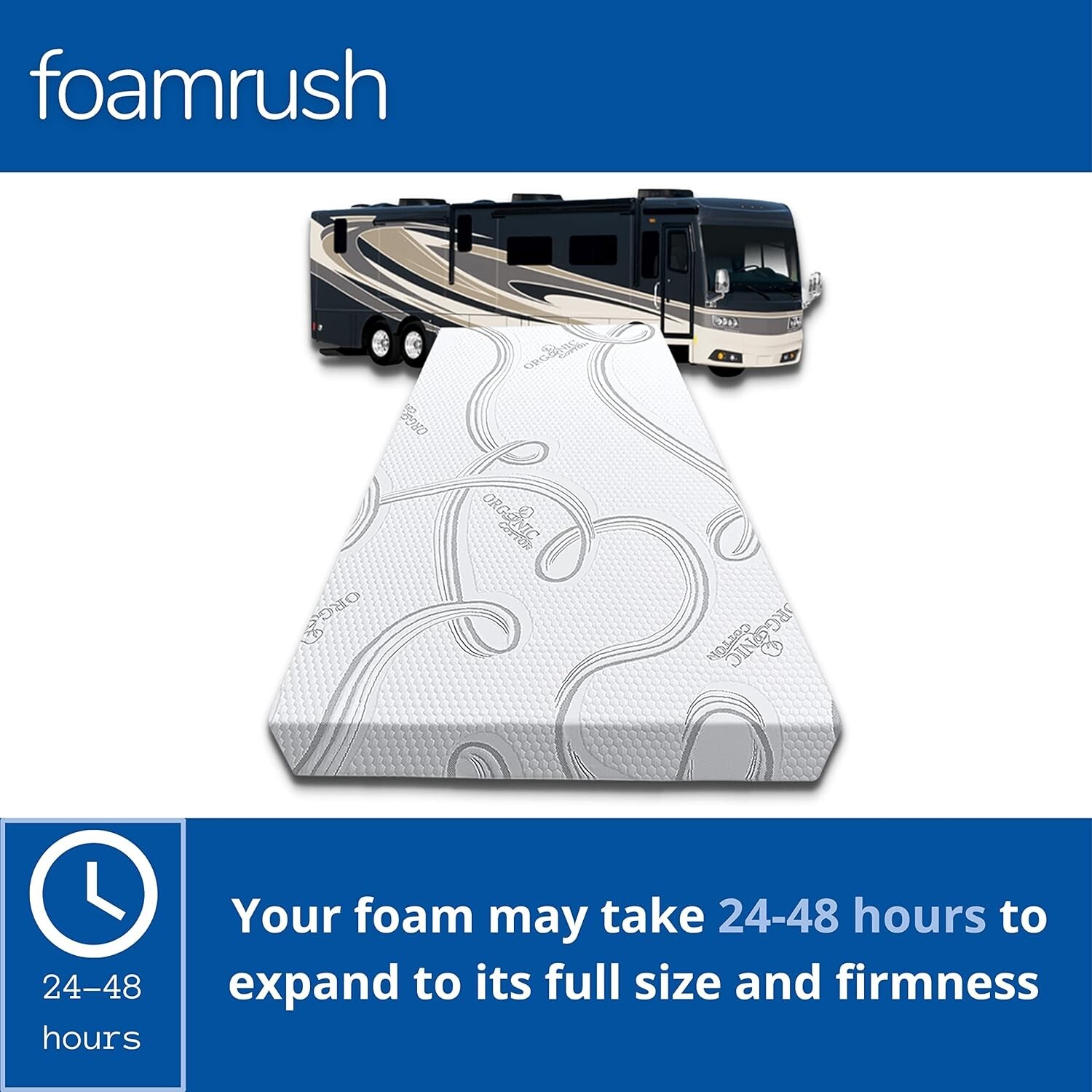 FoamRush 38″ x 75″ High Density Twin Bed Foam Mattress Replacement USA