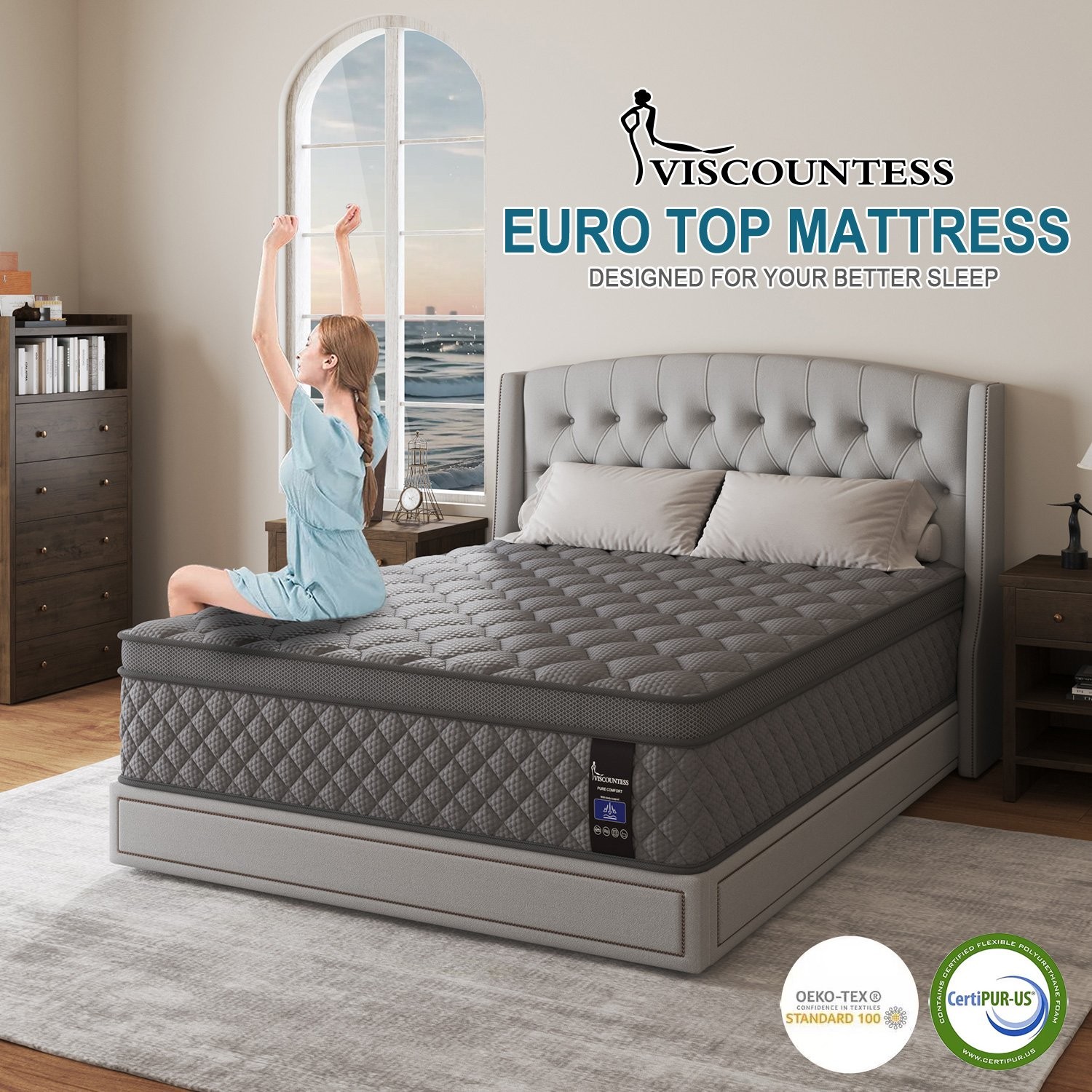 10″ Twin Full Queen King Size Mattress in a Box Hybrid Spring Gel Memory Foam