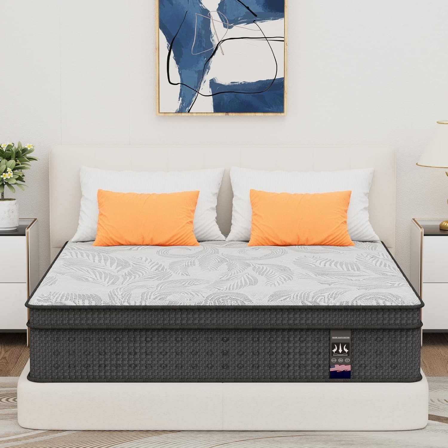 14″ Twin XL Full Queen King Size Mattress in a Box Hybrid Spring Gel Memory Foam
