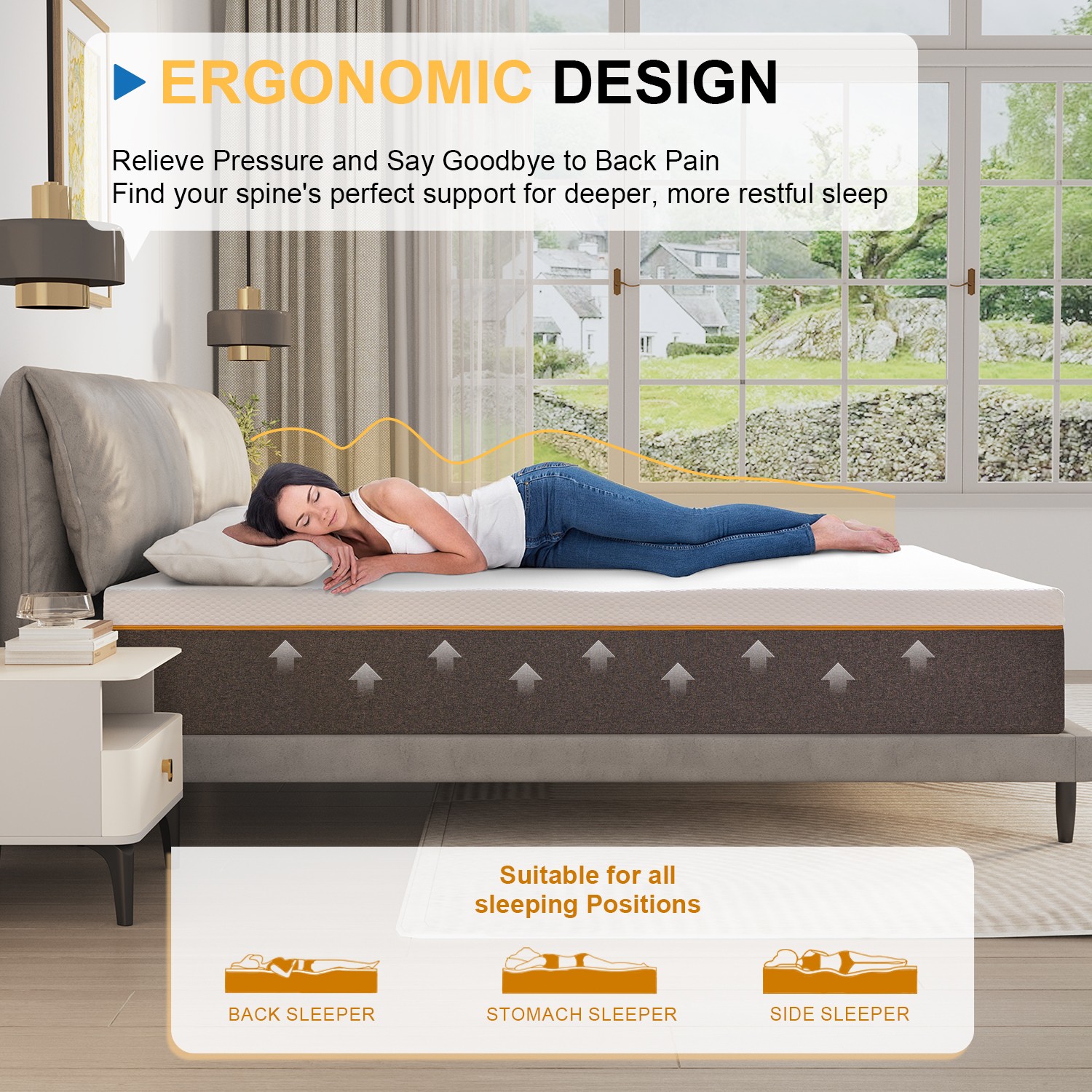8″10″12″14″ Mattress Memory Foam Mattress Bed in a Box,Twin Full Queen King Size