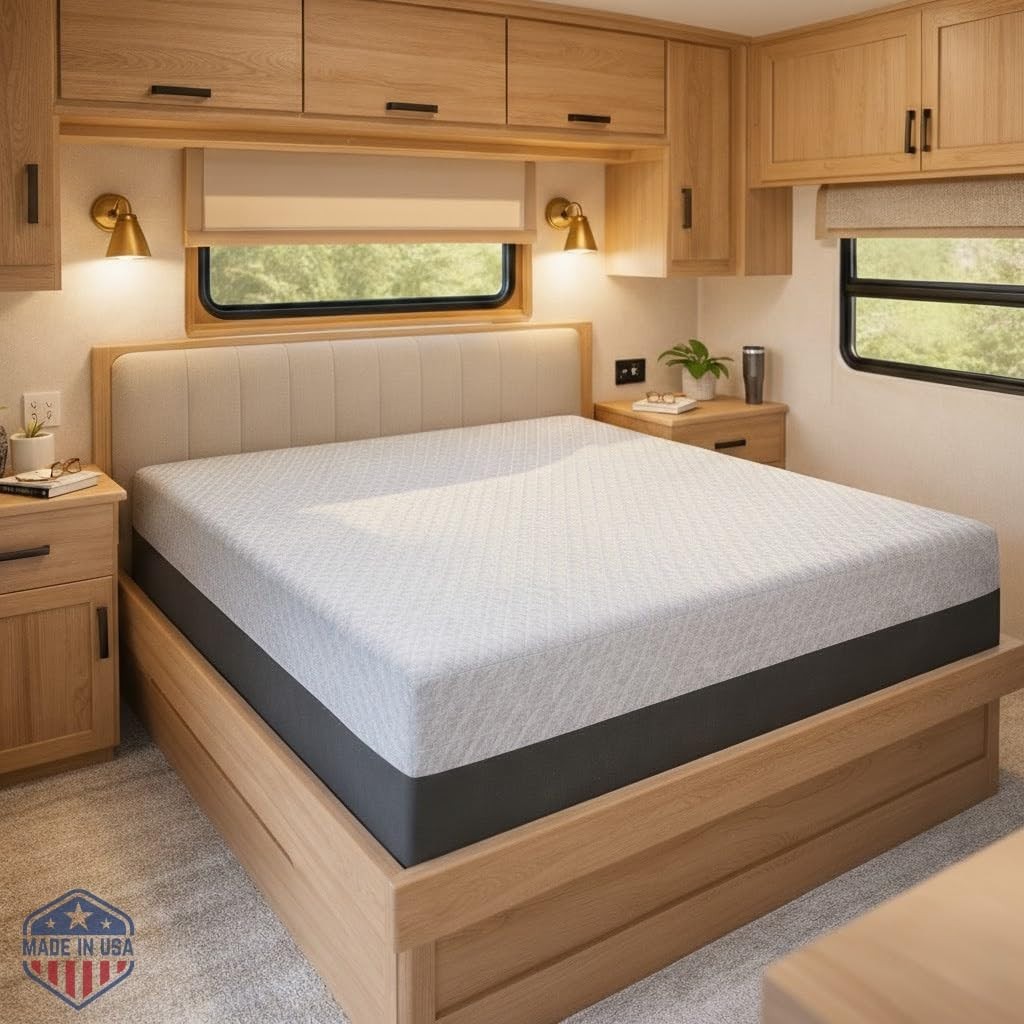 Celestial Sleep 10 Inch RV Short Queen Mattress, Made in the USA, Certipur-Us®,