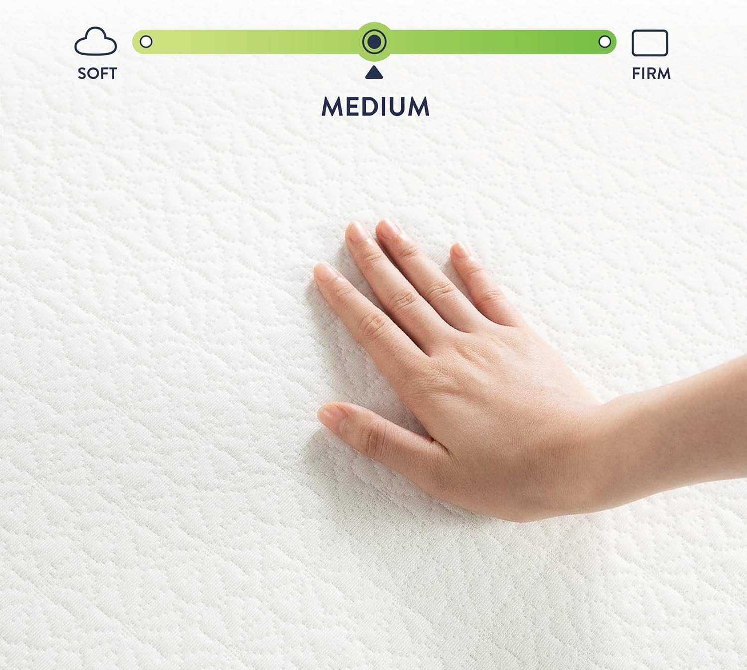 Green Tea Memory Foam Twin Mattress, 6-Inch, Pressure Relief, White