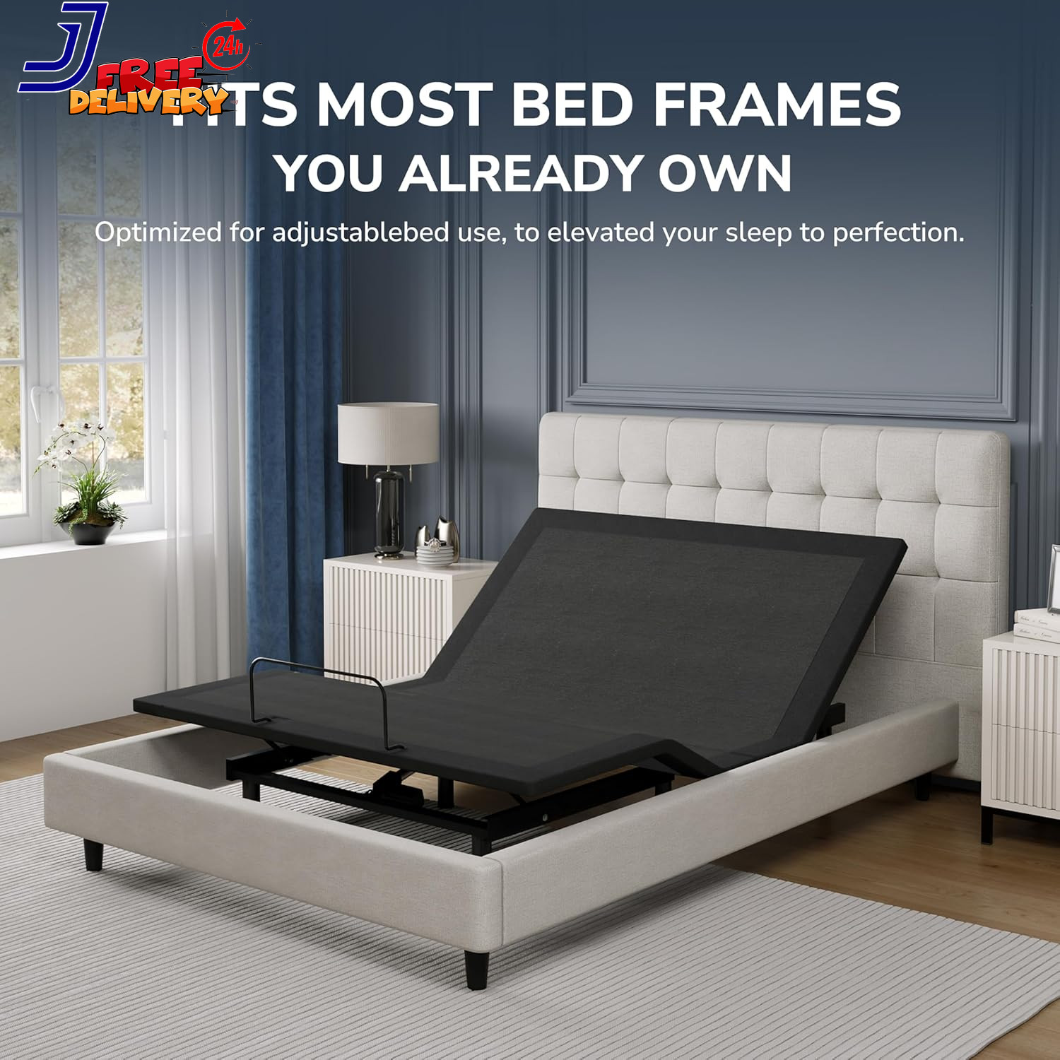 Split King Adjustable Bed Frame and 14 Inch Cooling Memory Foam Mattress