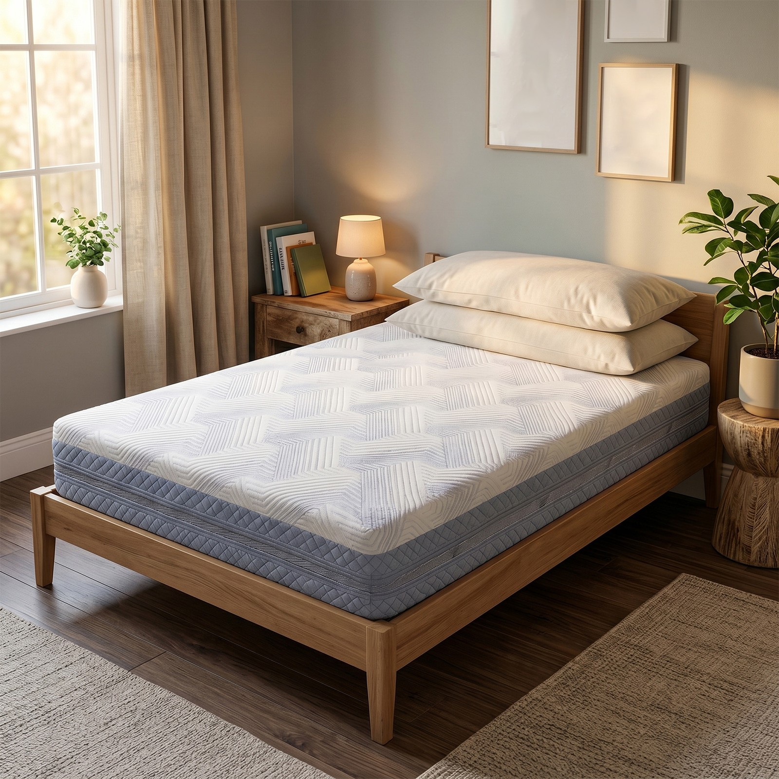 Twin Size Memory Foam Mattress High Density Foam Soft Feel & Stable Support Bed