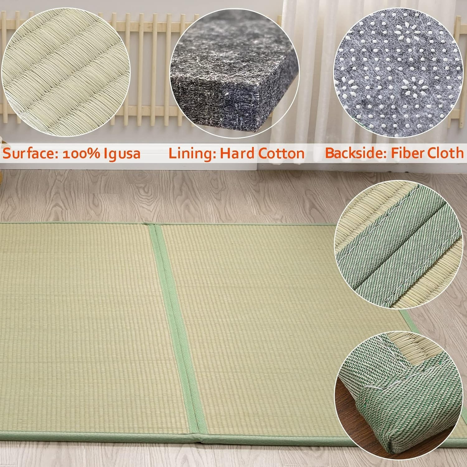 Tatami Mat (Twin 79″ x 39″ x 0.5″), Japanese Traditional Tatami Mattress#2117DY1