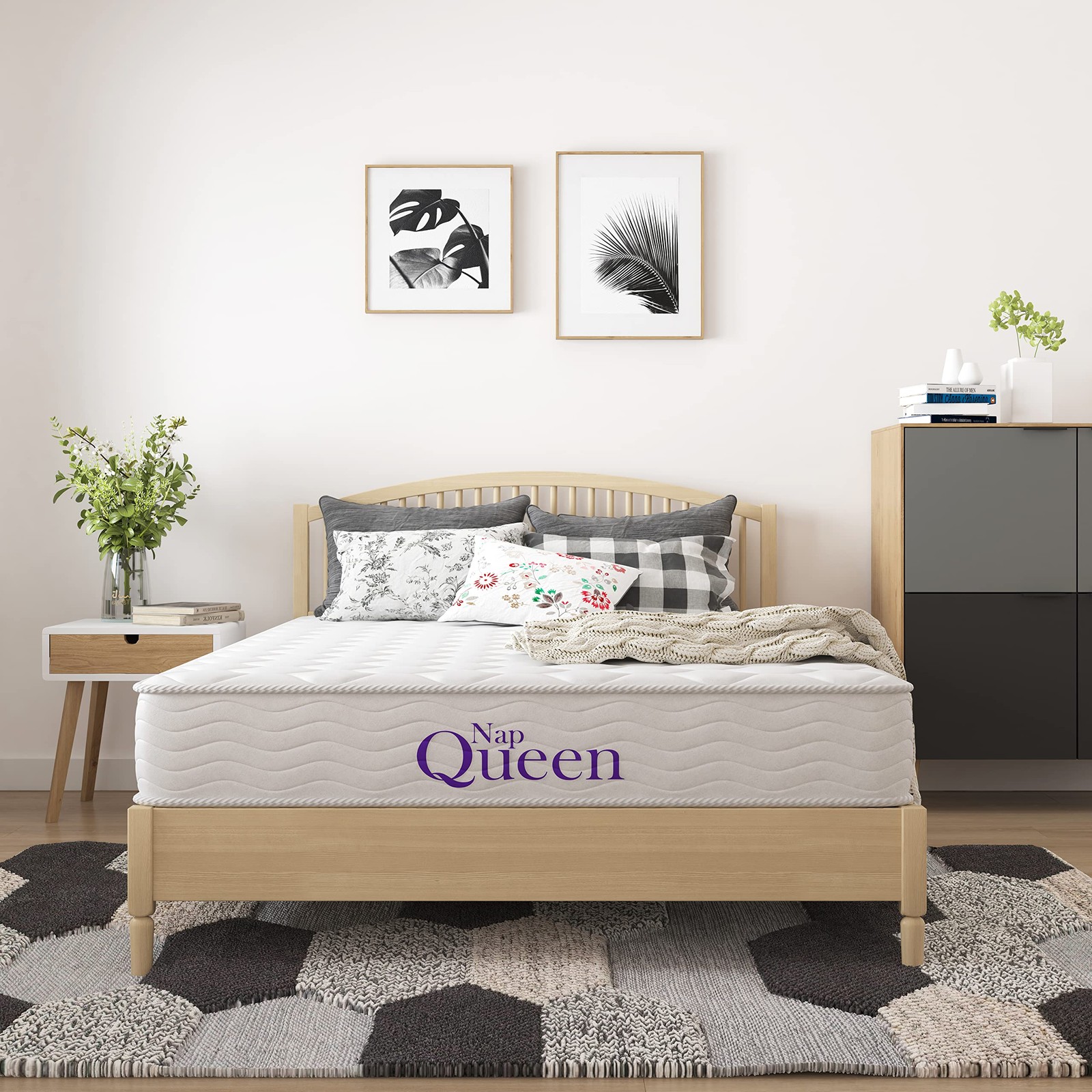 8 Inch Innerspring Full Size Medium Firm Memory Foam Mattress, Bed in a Box W…