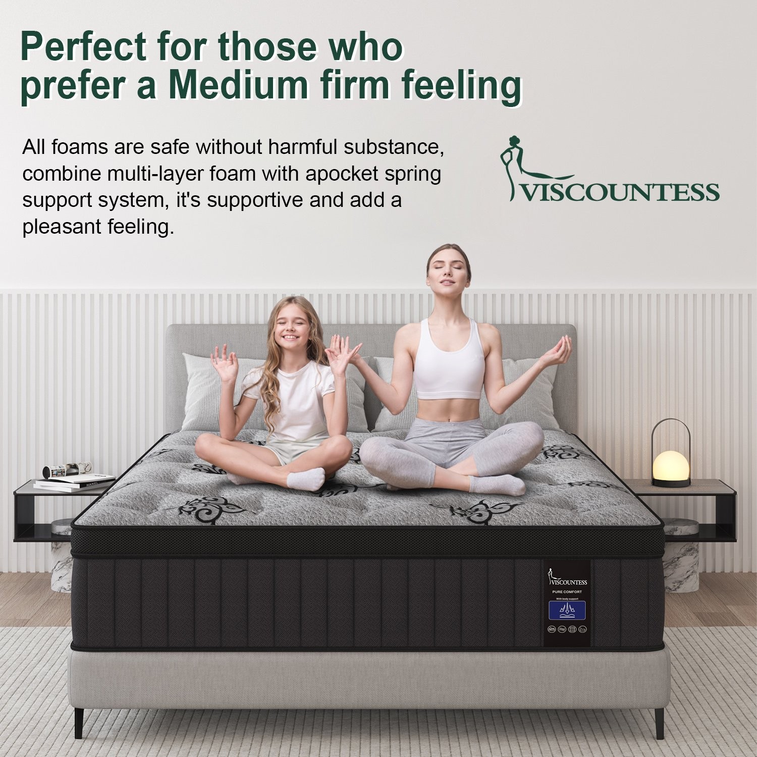 9″12″14″ Twin Full Queen King Size Mattress in a Box Hybrid Spring Memory Foam