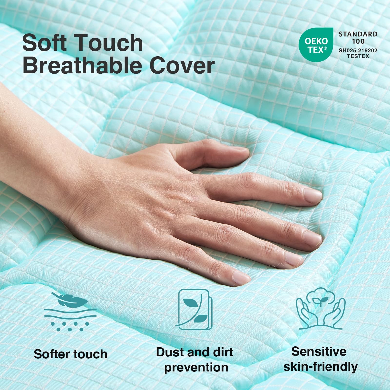 Dual-Layer 2+2 Inch Memory Foam Mattress Topper with Detachable Cooling Cover…