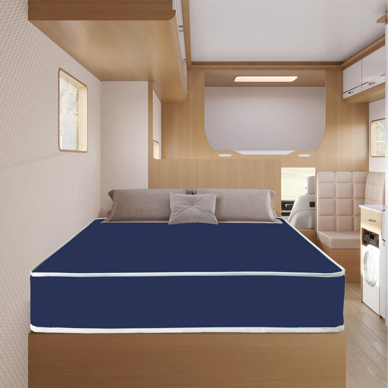 Medium Firm 10-Inch Water-Resistant Foam Mattress, Short Queen, Blue