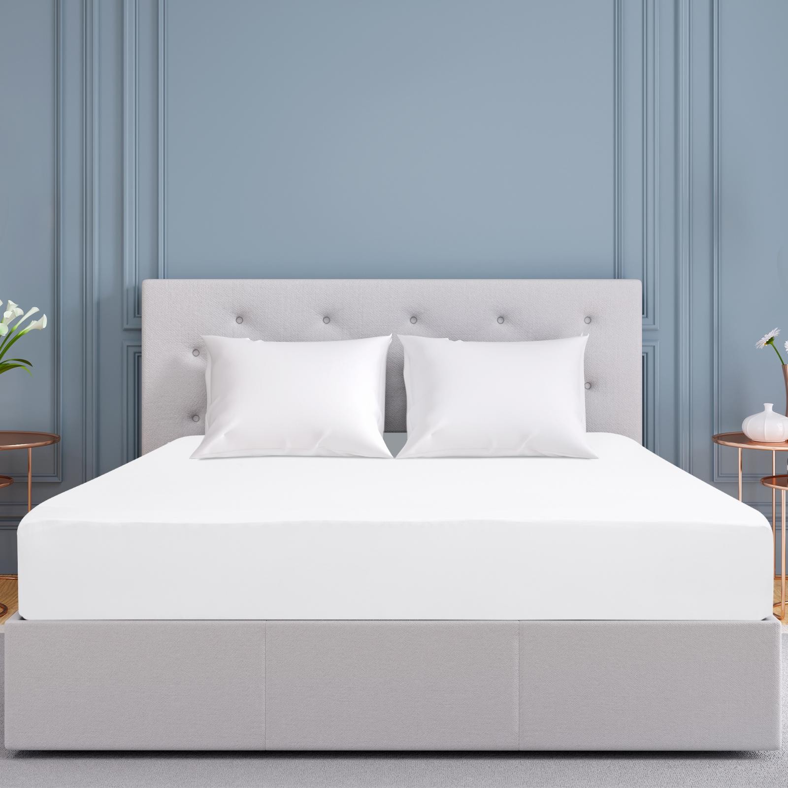 190GSM Polyester Brushed Silky Fitted Sheet Deep Pocket 16 Inch
