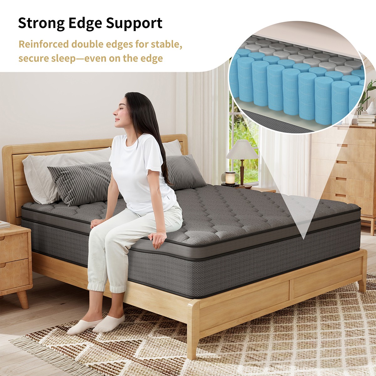 12″14″ Hybrid Mattress Gel Memory Foam Spring Twin Full Queen King Size In A Box