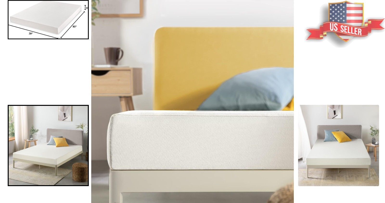 Memory Foam Twin XL Mattress 6-Inch with Green Tea Infusion – Comfort & Support