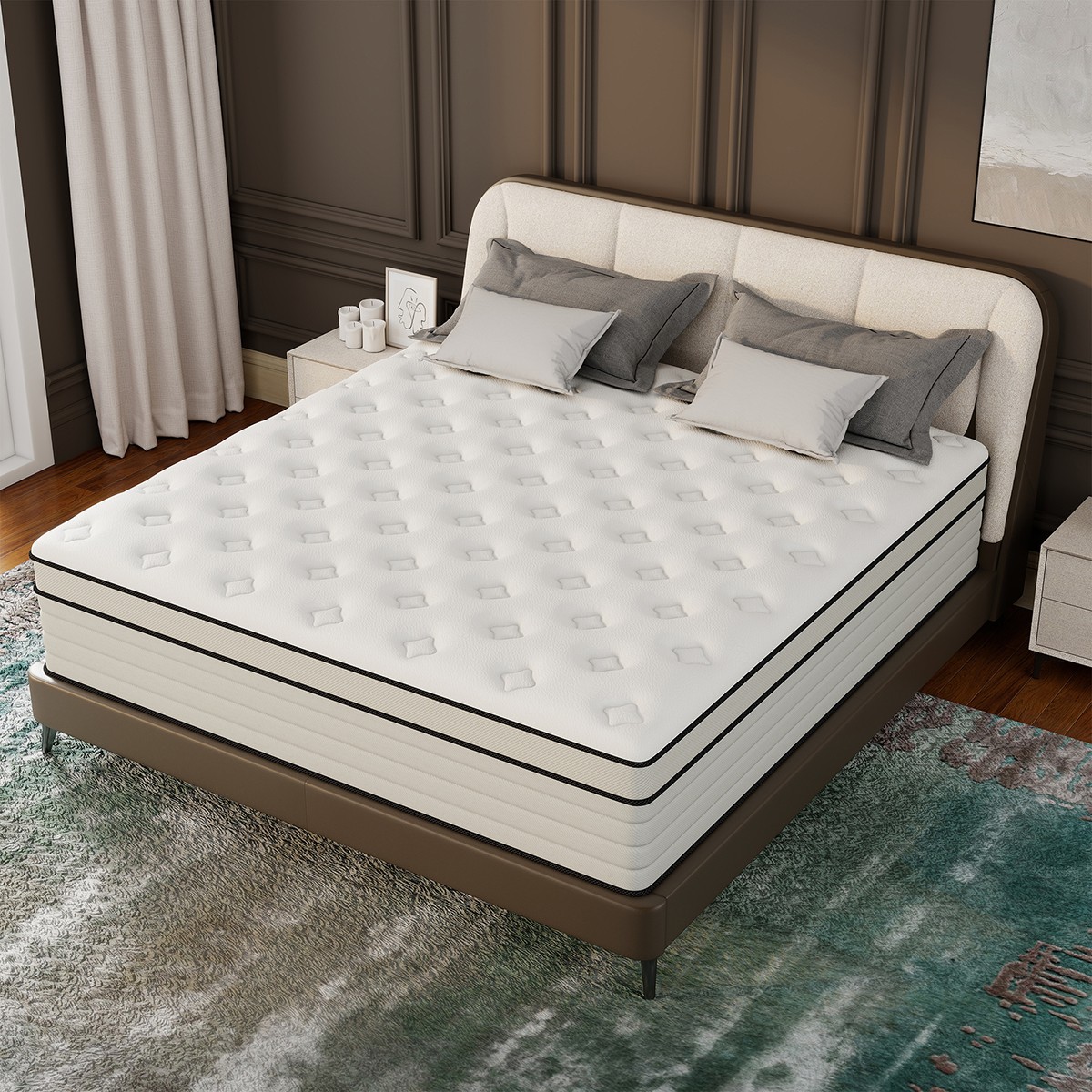 12″ 14″ Mattress Gel Memory Foam Hybrid Spring Twin Full Queen King Bed in a Box