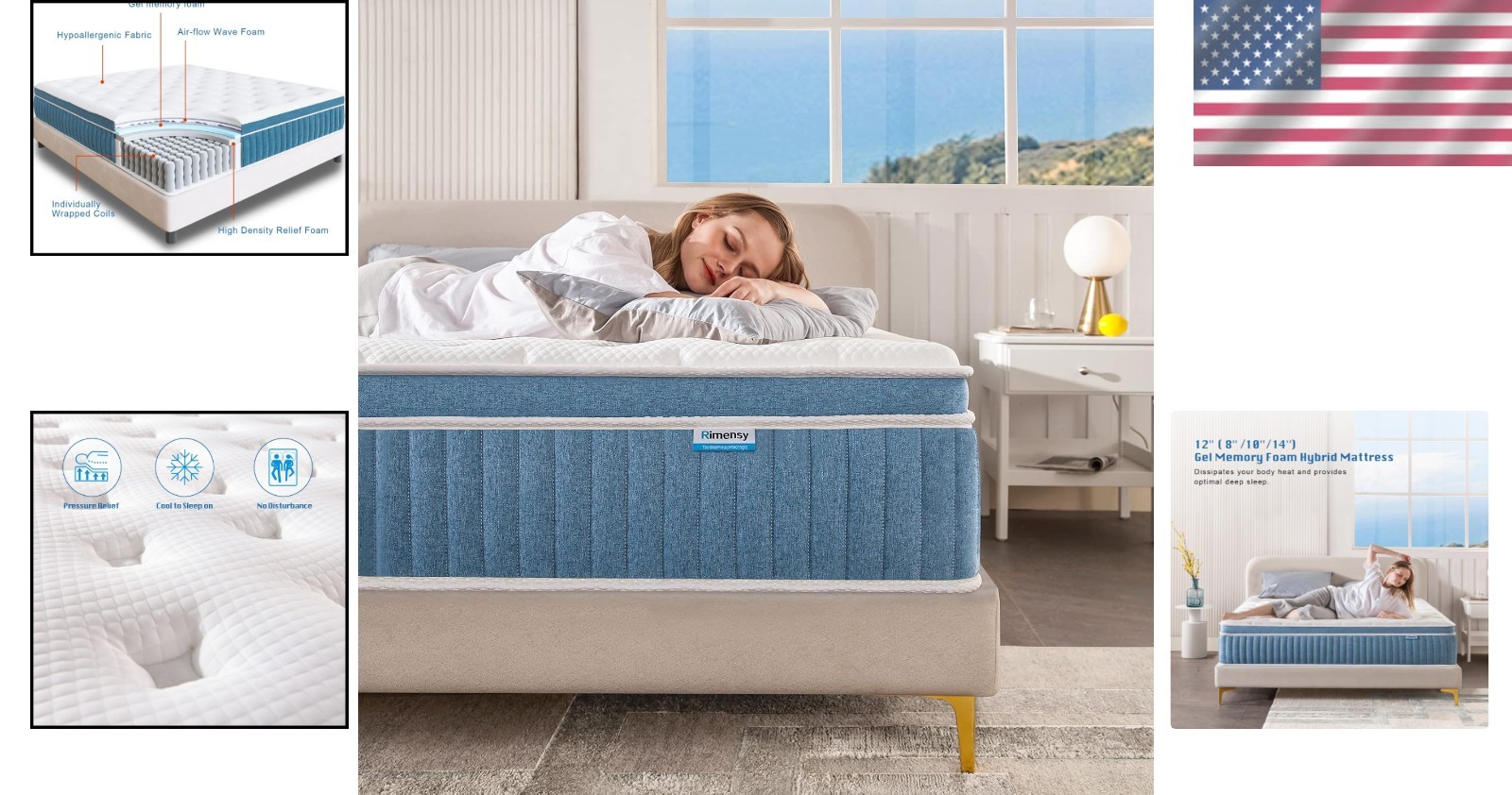 12-Inch Hybrid Gel Memory Foam Mattress in a Box – Support & Pressure Relief