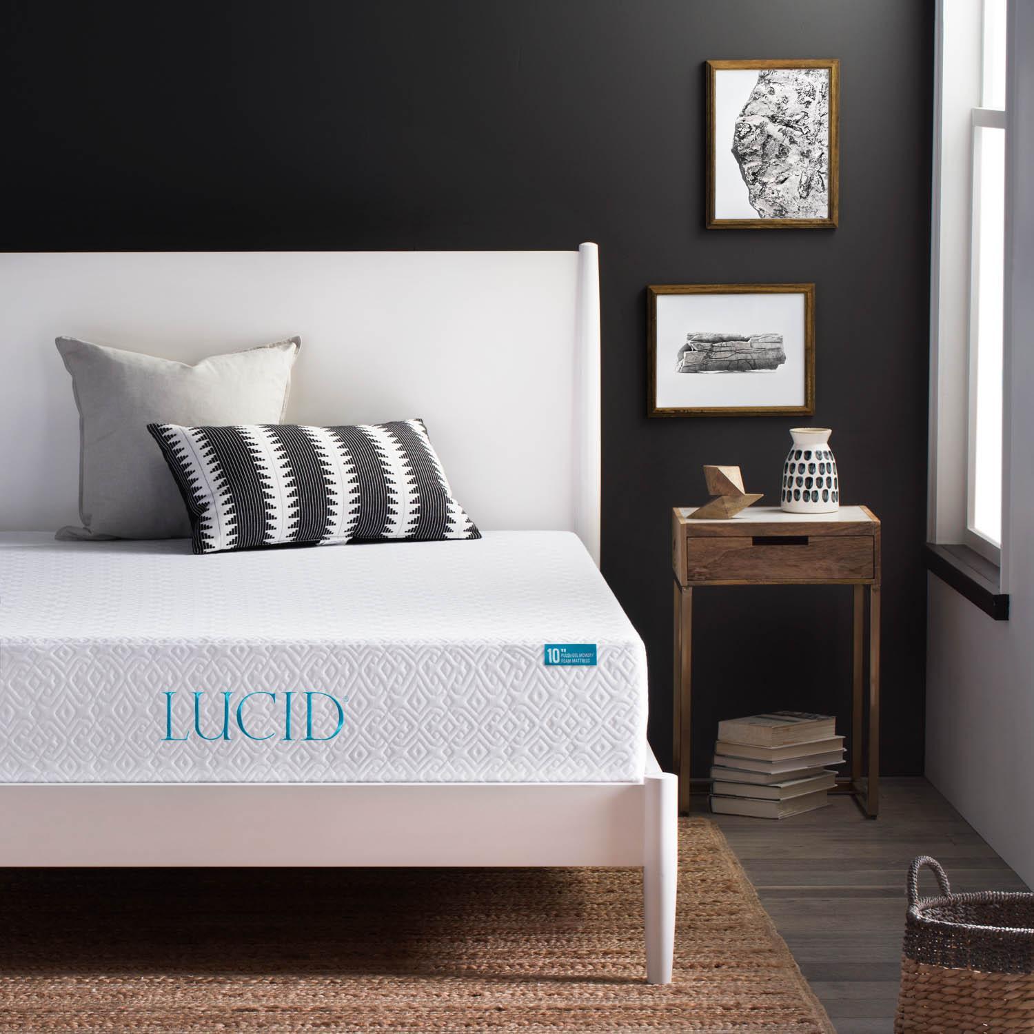 LUCID 6, 8, 10, and 12 Inch Gel Memory Foam Mattress – Twin Full Queen and King