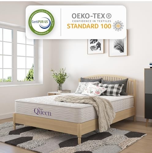 NapQueen 8 Inch Full Size Medium Firm Memory Foam Innerspring Mattress