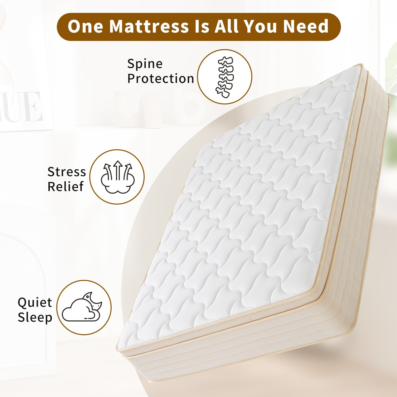 12 Inch Hybrid Queen Size Mattress in a Box Gel Memory Foam & Pocket Springs