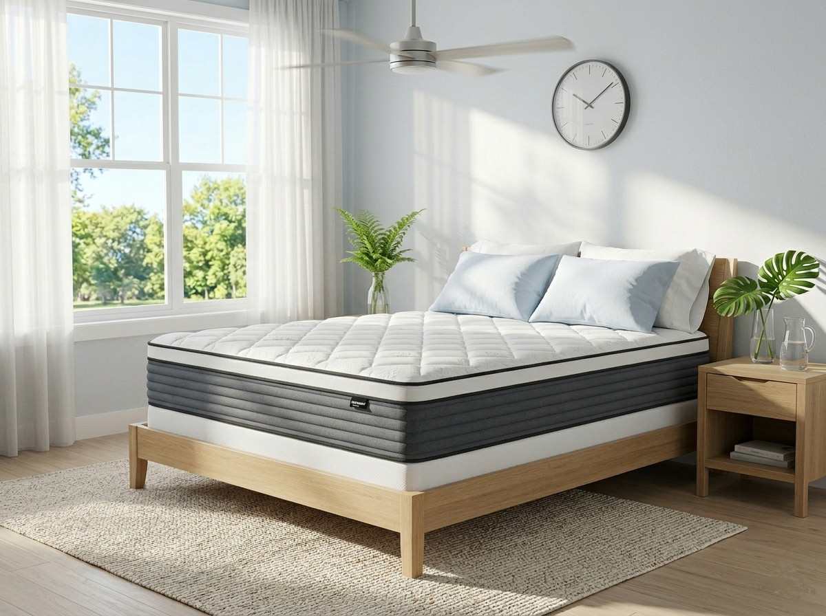 King Mattress 12 Inch Hybrid Memory Foam Pocket Spring Medium Firm in Box