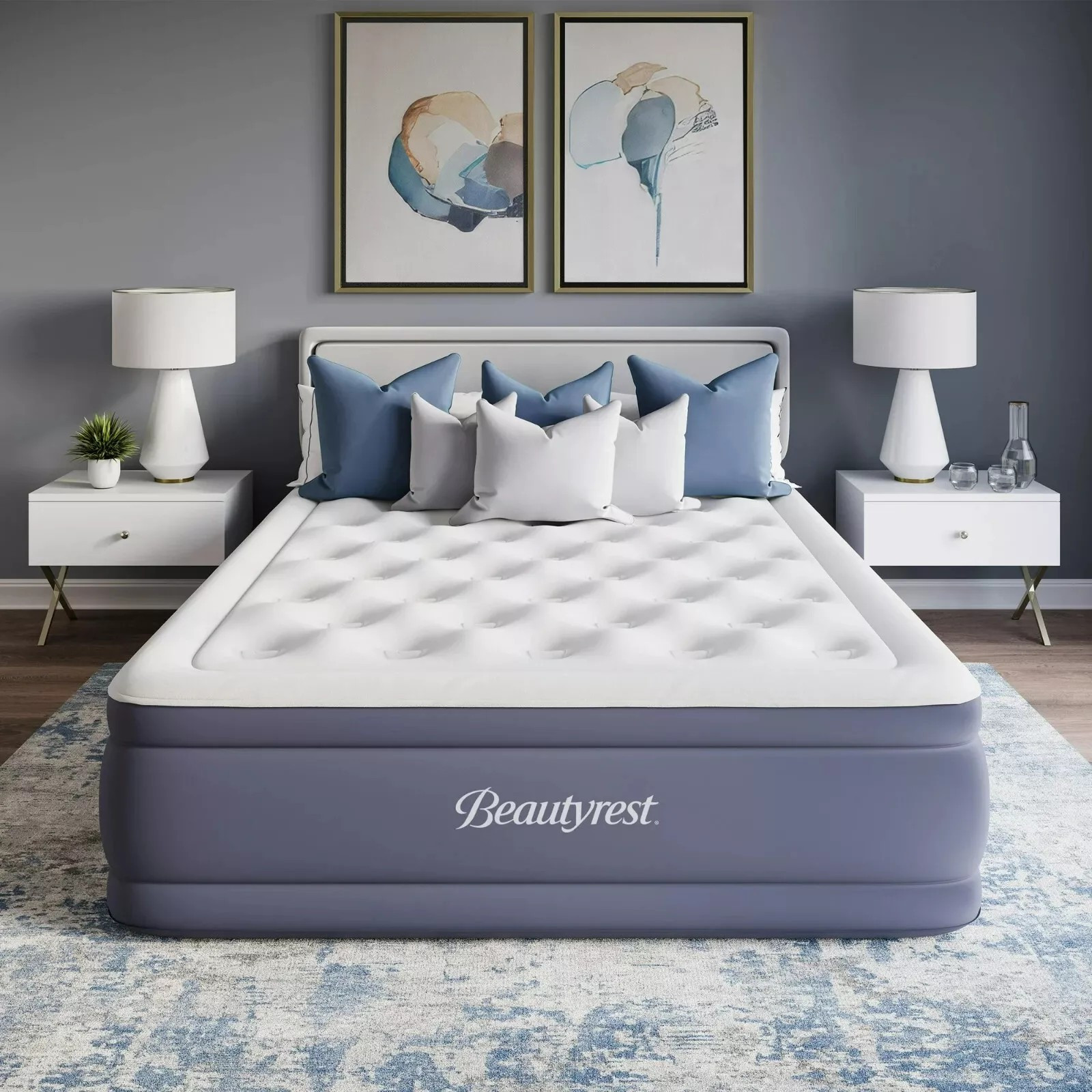 Beautyrest Silver 18″ Sensa-lux Dual Coil Pillow Top Air Mattress Queen Size!