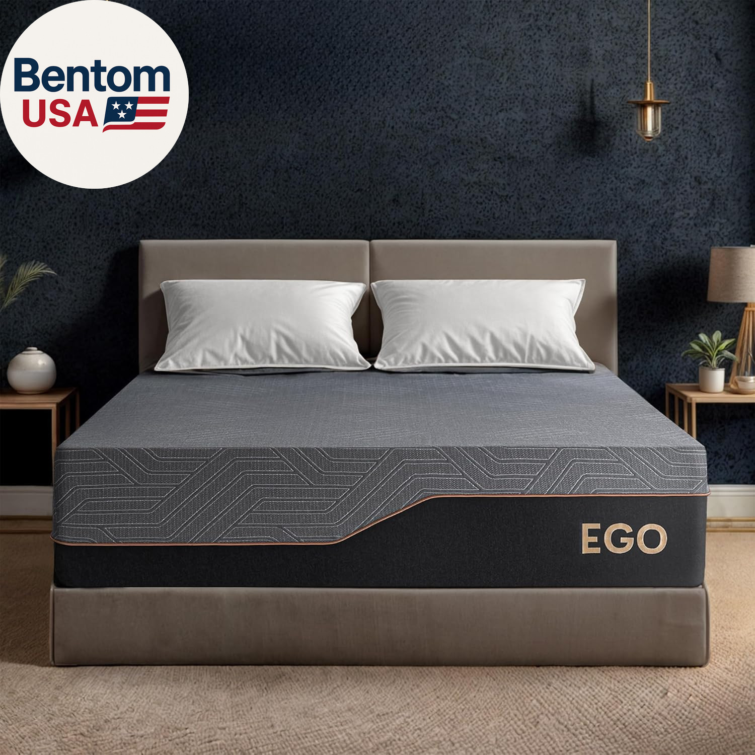 EGOHOME 14 Inch Twin Mattress, Copper Gel Memory Foam Mattress for Pain Relief,