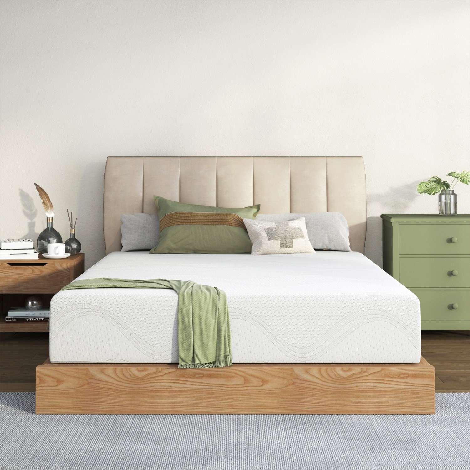 8 Inch Twin/Full Memory Foam Mattress Plush w/ Cooling Gel & CertiPUR-US White