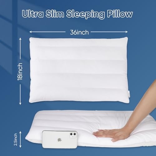MINUPWELL Ultra Flat Pillows for Sleeping Thin, 7D High Support 2.5 inch