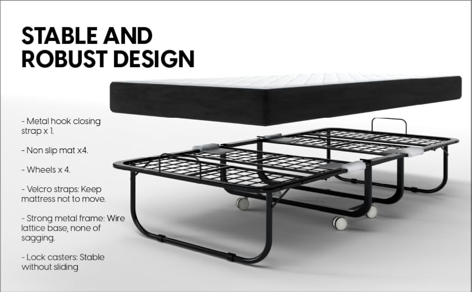 Folding Bed with Mattr – 75×31 Cot Size Fre – Portable