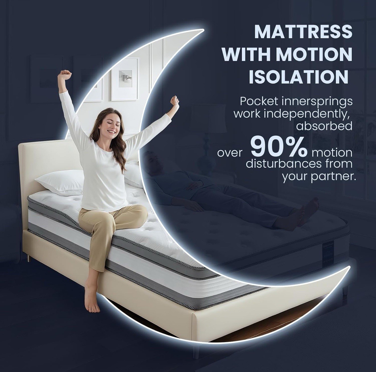 Twin Size Mattress 12 inch Deep Sleep Medium Firm Hybrid with Memory Foam