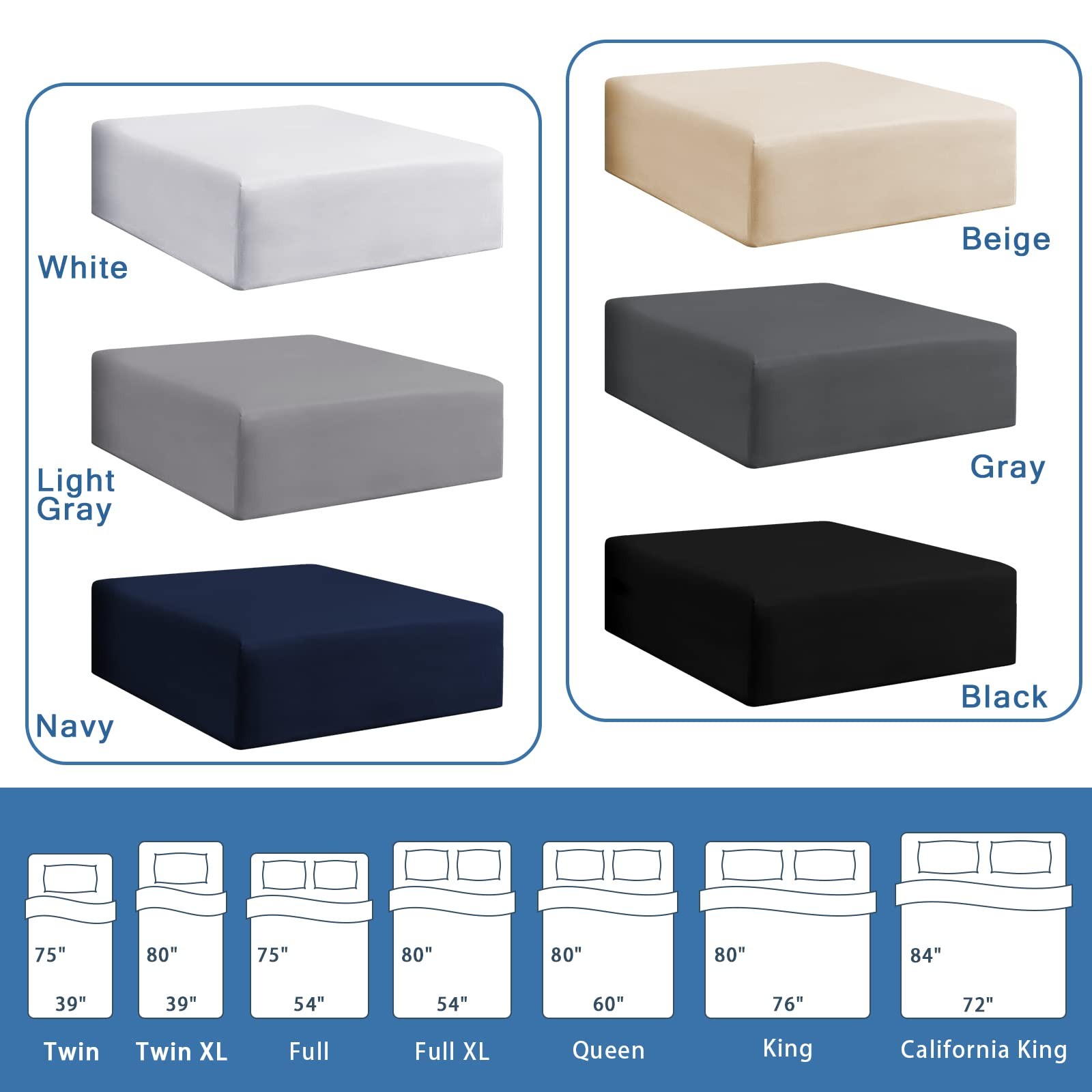 Extra Deep Pocket Queen Fitted Sheet Only for 18 to 21 Inch Super Thick Mattr…