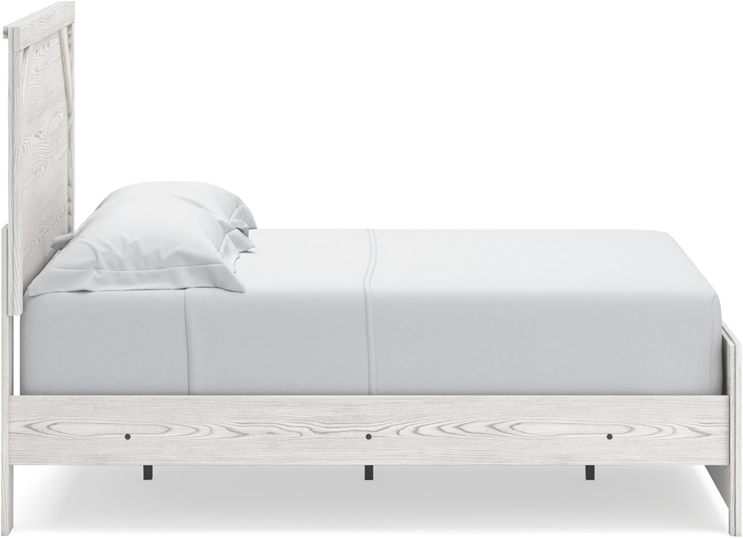 Gerridan Farmhouse Full Panel Bed in White & Light Gray – No Box Spring Needed