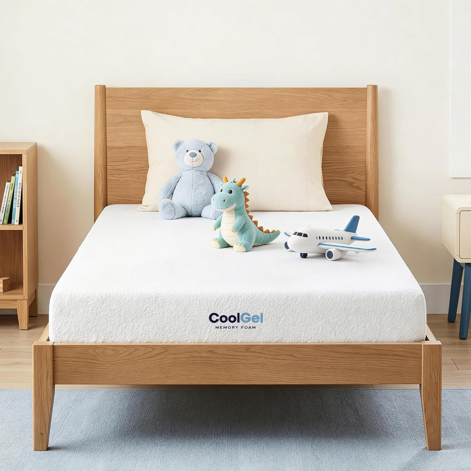 6 Inch Twin Mattress for Kids, Cooling Gel Memory Foam Mattress in a Box, Medium