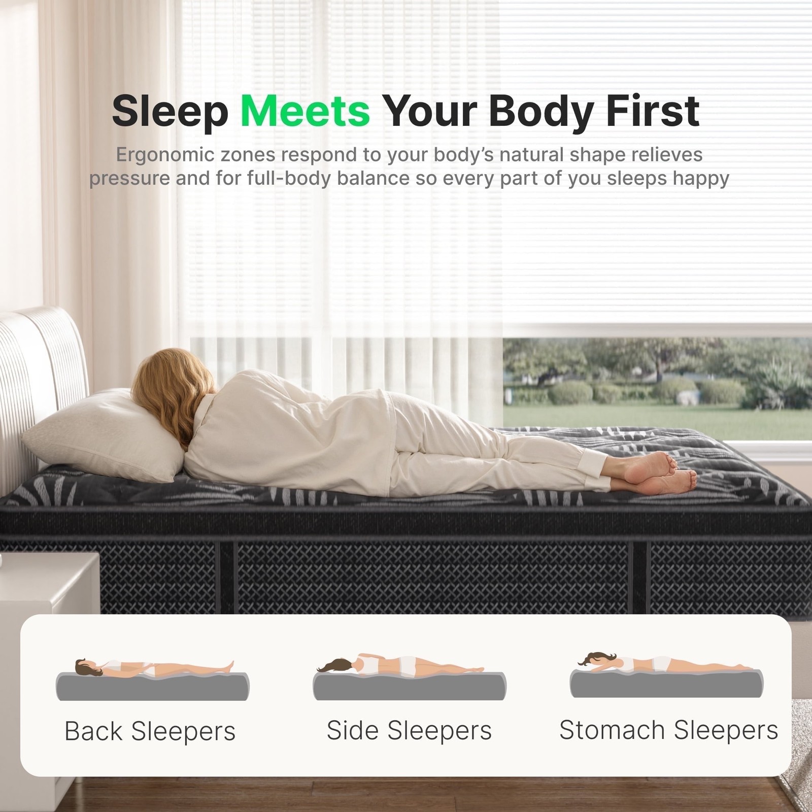 10″ Colchones FULL Size De Espuma 10 Pulgadas Memory Foam Mattress Hybrid Bed