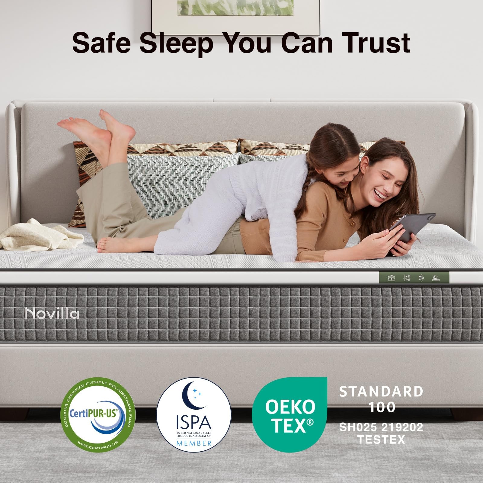 Novilla 10 Inch Twin Size Hybrid Mattress, Medium Plush, Individually Wrapped…