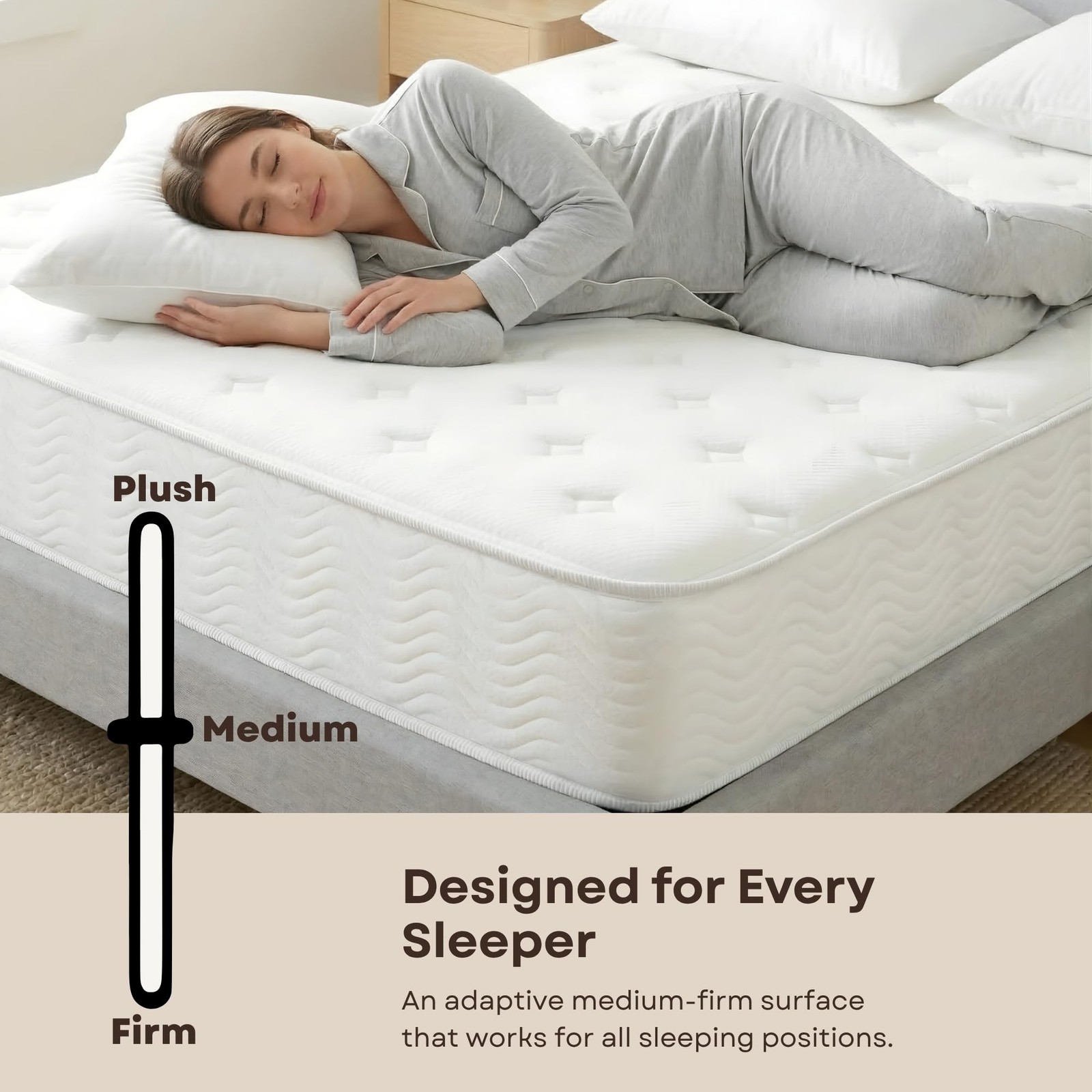 Solar 9″ Medium Pocket Spring Bed in a Box Twin Mattress