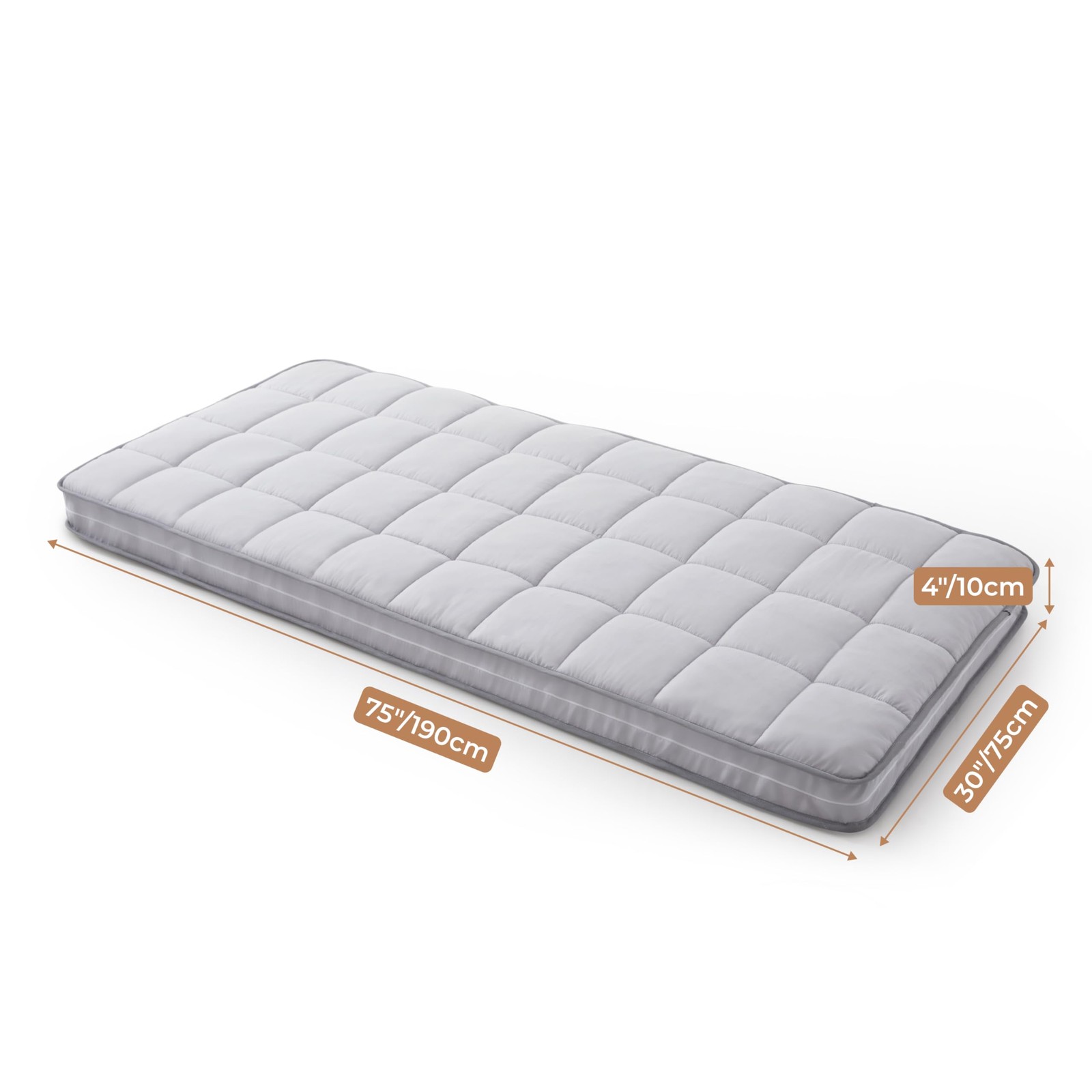 4Inch Cot Mattress Topper,Narrow Twin Infused Memory Foam,Machine Washable Th…