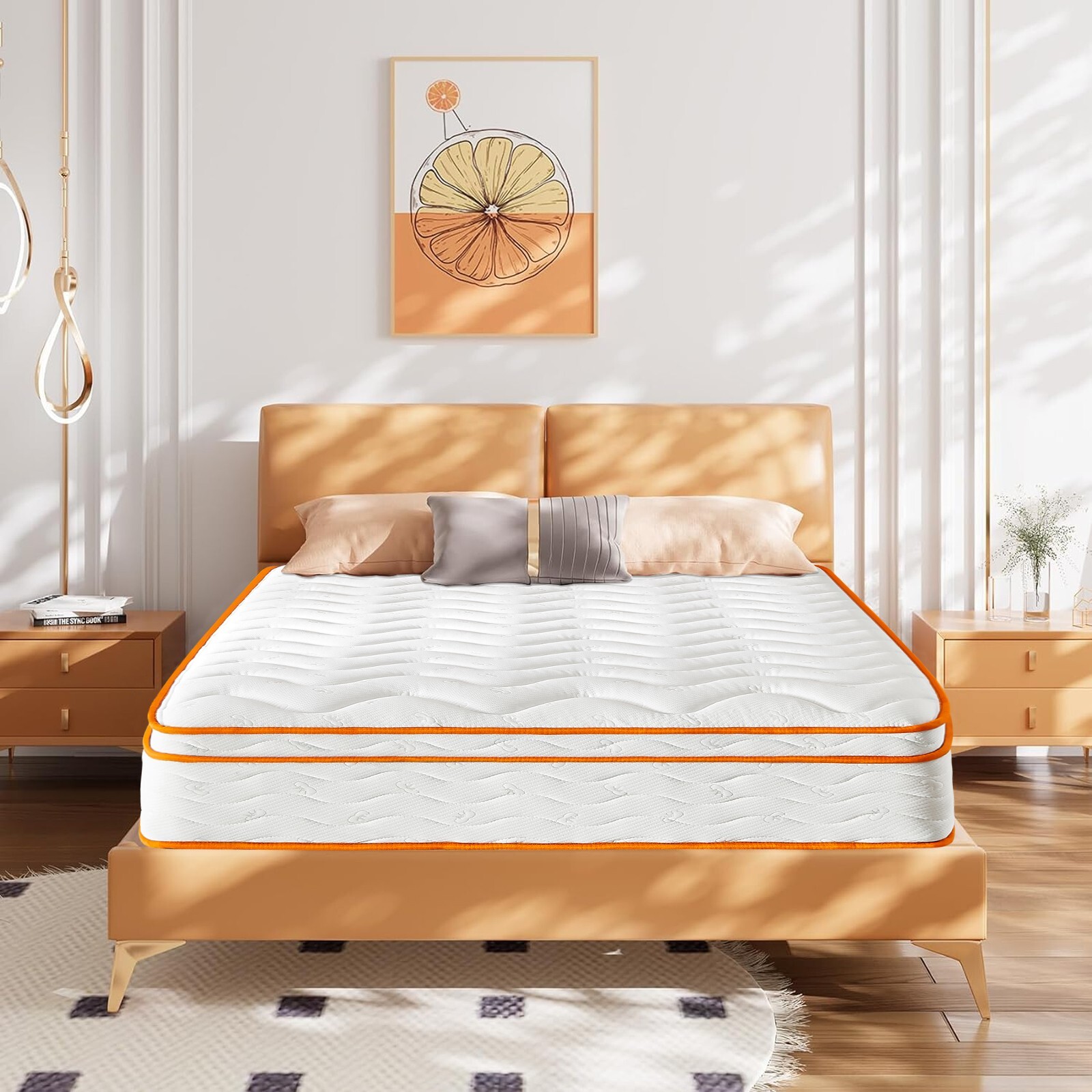 OUUI 10″ 12″ Hybrid Mattress Medium Firm Memory Foam Mattresses In A Box