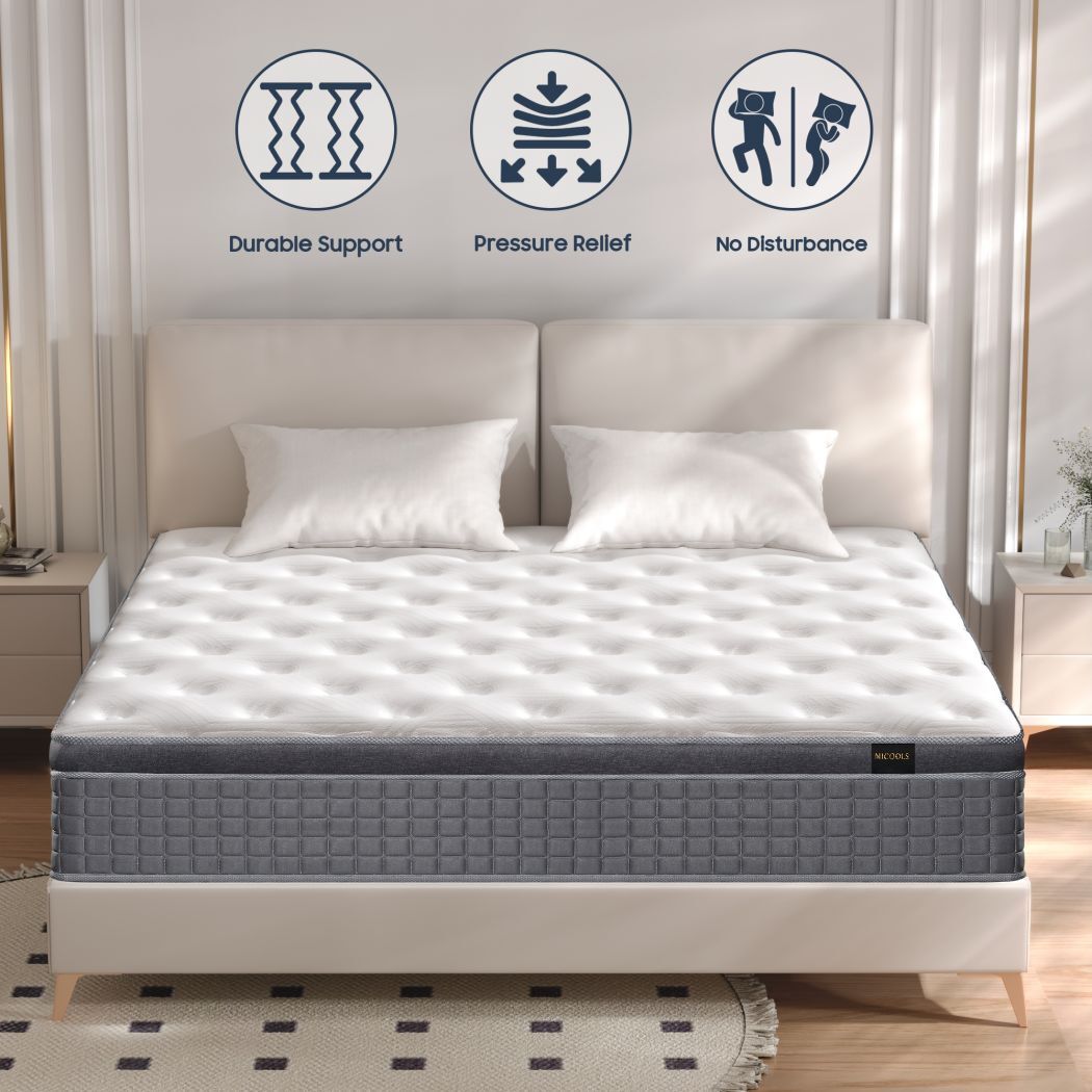 12″ 14″ Twin Full Queen King Mattress in a Box Hybrid Memory Foam Medium Firm
