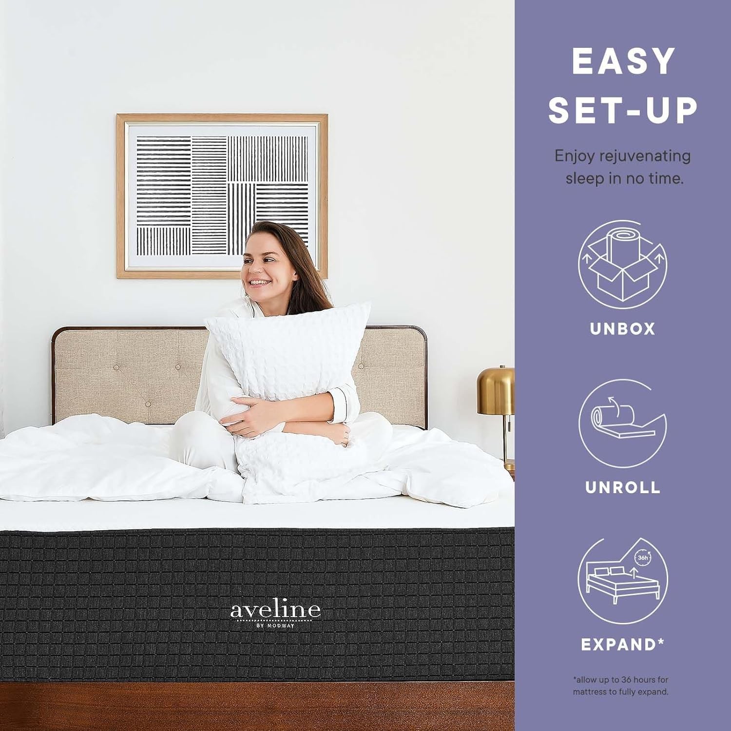 Aveline Gel Infused Memory Mattress with CertiPUR-US Certified Foam Queen White