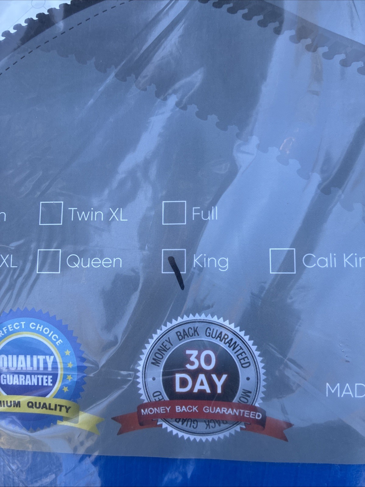 TICONN Heavy Duty Mattress Bags for Moving and Storage,Extra Thick. King , Blue