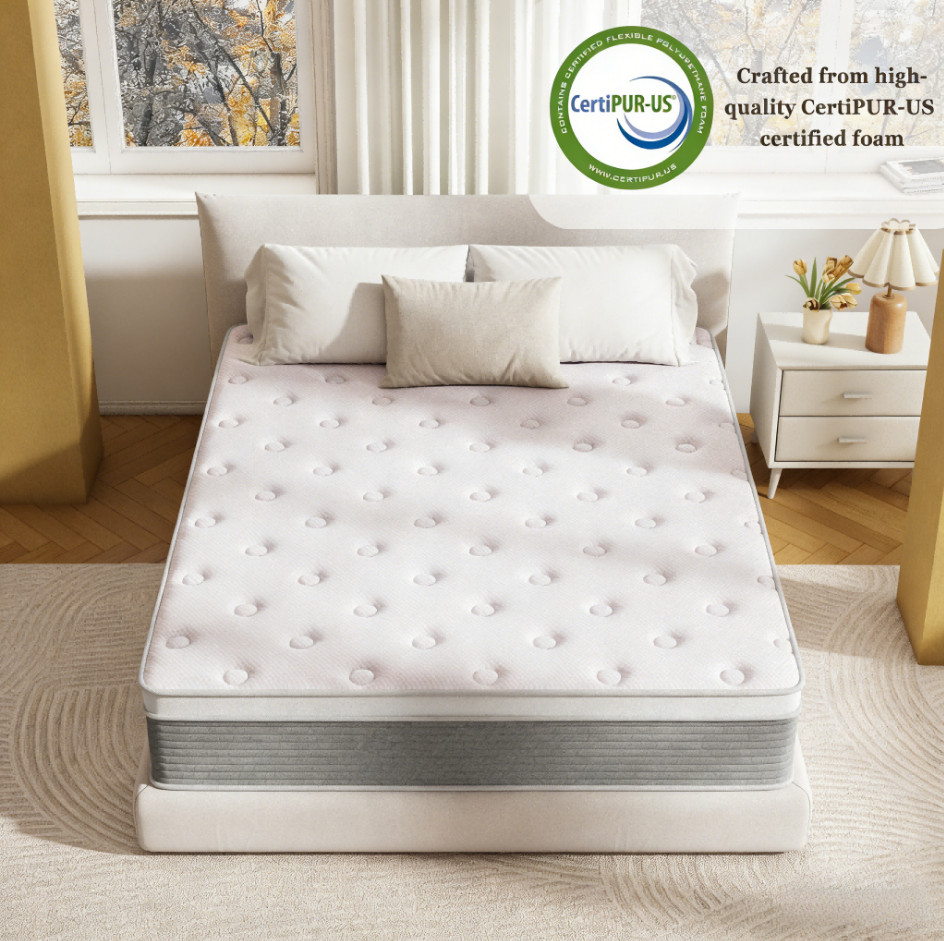 CertiPUR-US Hybrid Mattress Pocket Spring&Memory Foam Rolled Mattress in Box